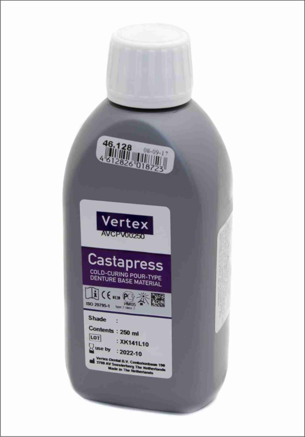 Жидкость для съемных протезов. Vertex Castapress (250 мл). Пластмасса Vertex Castapress. Вертекс Кастапресс жидкость 1л. Мономер Vertex Castapress.