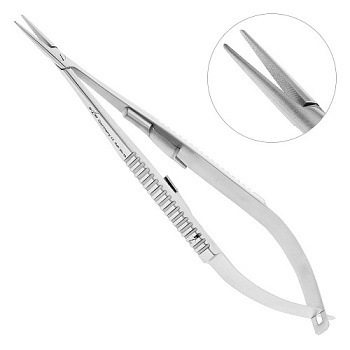 Иглодержатель хирургический Castroviejo 14см, 20-16* / HLW Германия