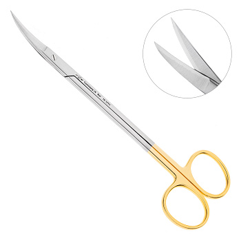 Ножницы хирургические изогнутые зубчатая поверхность Kelly TC 16см 19-15TC* / HLW Германия