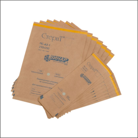 ПАКЕТЫ д стерил. Крафт самозакл. коричн. 200 мм х330 мм СтериТ (100 шт.)   Винар