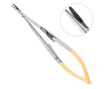 Иглодержатель хирургический прямой Castroviejo TC 14см, 20-28* / HLW Германия