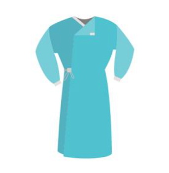 Халат нестерильный хирургический одноразовый, рукав-резинка 140см (р.54-56) пл-20 инд.уп/Здравмедтех