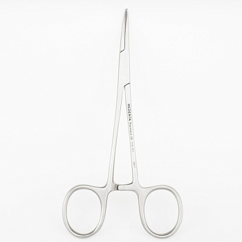 _Зажим кровоостанавливающий Москит изогнутый 12,5 см / Medenta