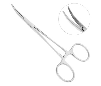 Зажим изогнутый Halstead-Mosquito 12,5см, 20-2* / HLW