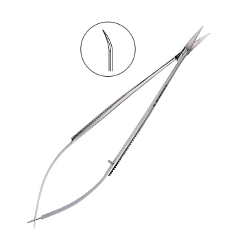 Ножницы хирургические изогнутые Castroviejo 14см 19-23* / HLW Германия