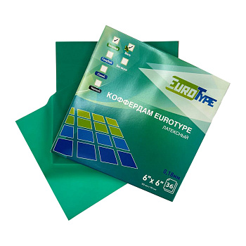 Листы латексные для коффердама (152 мм*152 мм) (37 шт.) сред. / EuroType