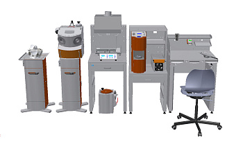 Литейная лаборатория для малых объемов литья с вакуумной литейкой (с мебелью, без гипсов. лаборат.)