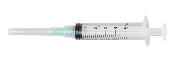 Шприц инъекционный 5мл (3-х комп) стерильный с иглой 0,7х38 мм / Jiangsu Zhiyu Medical Instrument  